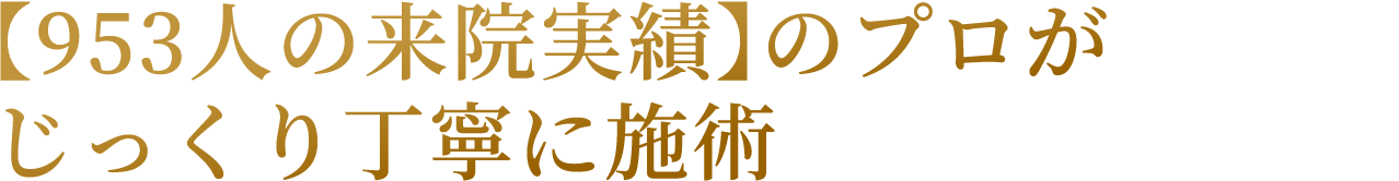 【953人の来院実績】のプロがじっくり丁寧に施術